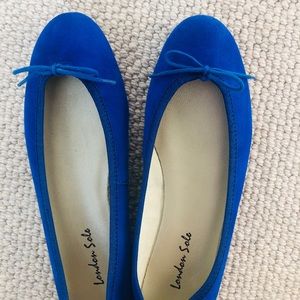 London Sole Blue Suede Flats Brand New Never Worn